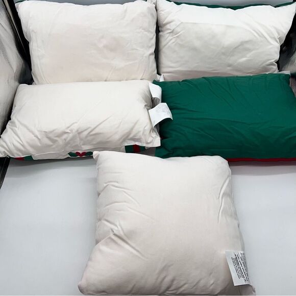 5 Keeco 100% Cotton Christmas Pillows in Red/White/Green w/Coordinated Patterns - Picture 2 of 13